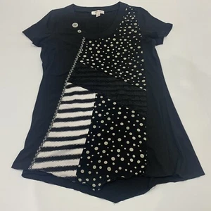 Ladies size L Black CLARITY Decorative Geometric Top - *VGC* - Picture 1 of 5