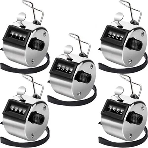 Handheld Mechanical Counter Clicker 4-Digital Number Tally Click 5 Pack - Picture 1 of 7