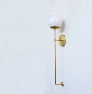 Wall Sconce Light, Mid Century Brass Wall Sconce light - Picture 1 of 4