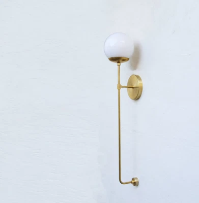 Wall Sconce Light, Mid Century Brass Wall Sconce light - Image 1 of 4