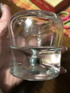 Vintage Inkwell~Crystal Glass Tall Funnel Shaped c.1890 w/ Stopper In Bottom - Picture 1 of 5