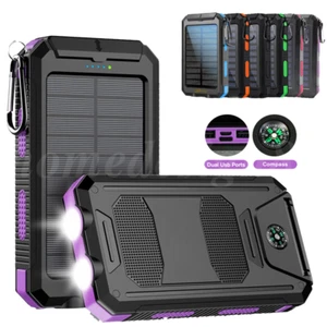2025 Super 10000mAh USB Portable Charger Solar Power Bank for Cell Phone Gift - Picture 1 of 17