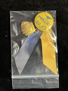 1940 Baseball Pin Phillies Blue Jays Stadium Pinback Rare Golden Glove Version - Bild 1 von 13
