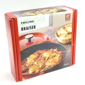 Zwilling Bräter Topf 26 cm | Gusseisen Kirschrot | Rund mit Deckel | Neu OVP - Bild 1 von 6
