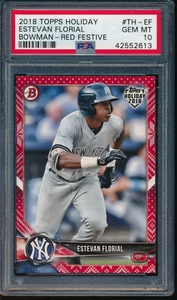 PSA 10 ESTEVAN FLORIAL 2018 Topps Bowman Holiday RED FESTIVE #/10 GEM MINT SSSP - Picture 1 of 1