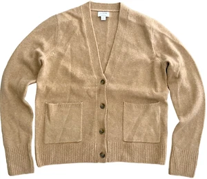 J CREW HEATHER MUSHROOM EXTRA SOFT YARN V-NECK CARDIGAN SWEATER BB081 SIZE SMALL - Picture 1 of 6