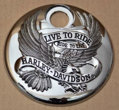 Harley original Tankkonsolen Klappe  Console Door Cover Cover "Live to Ride" - Bild 1 von 3