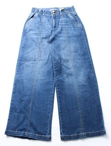Democracy Women's "Ab"Solution Skyrise Wide Leg Jeans EJ2 Blue Size 6 Petite NWT - Picture 1 of 4