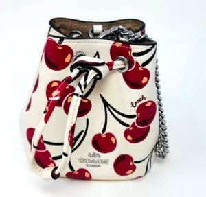 Bolso Cartera COACH Mujer CZ030 Cordón Muñequera con Estampado de Cereza Tiza Nuevo con Etiquetas - Imagen 1 de 7