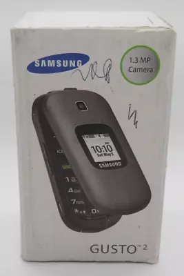 SAMSUNG GUSTO 2 BLACK FLIP CELL PHONE, 1.3 MP CAMERA, BLUETOOTH ORIG. BOX + - Image 1 of 4