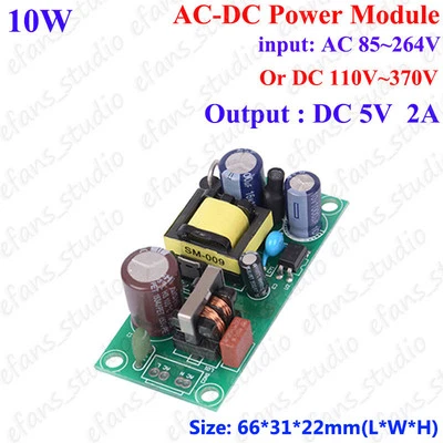AC-DC Power Supply AC 85V~264V 110V 220V To 5V 2A Switching Transformer Module - Image 1 of 2