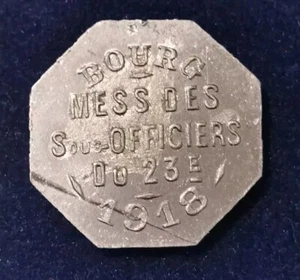 Nécessité MILITAIRES 50 Centimes - Mess des Sous-Officiers (23e) Bourg-en-Bresse - Imagen 1 de 2
