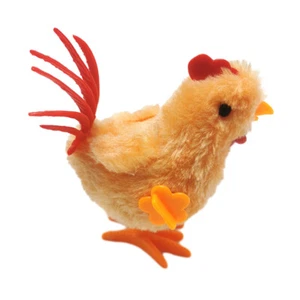 Big Rooster Wind-up Toy Chicken Clockwork Plush Jumping Toy Easter Gift Kids Toy - Picture 1 of 12