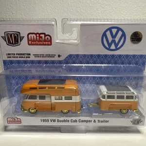 M2 Machines MiJo Exclusive 1959 VW Double Cab Camper & Trailer Chase 250 - Picture 1 of 10
