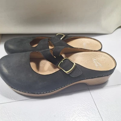 Dansko Britney Mary Janes Women's 8.5 - 9/39 Black Suede Nubuck Leather Clogs - Image 1 of 4