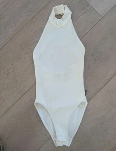 Body vintage anni 90 Marie Helvin in crema con schienale basso taglia S - Foto 1 di 14