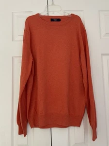 J.Crew Men’s Crewneck Sweater Size Large Orange Cotton Cashmere - Picture 1 of 5