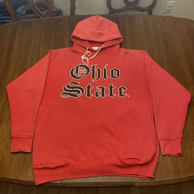 Sudadera con Capucha Vintage Ohio State Buckeye L Antigua Escritura Inglés OSU Bolsillo Rojo Foto 1 de 4