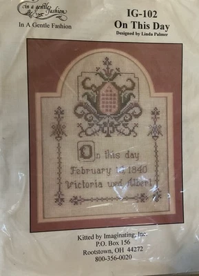 In a Gentle Fashion Cross Stitch Pattern On This Day Wedding Linen Thread Inc - Image 1 of 2