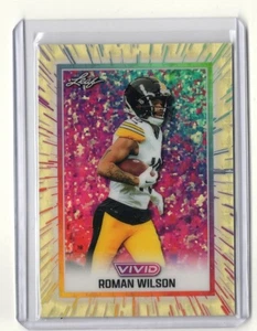 2025 Leaf Vivid Roman Wilson GOLD VINYL SPERFRACTOR #156 TRUE 1/1 STEELERS - Picture 1 of 1