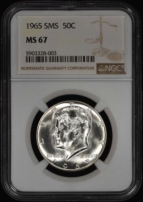 1965 SMS Kennedy Half Dollar 50c NGC MS67 - No RESERVE Auction! - Image 1 of 2