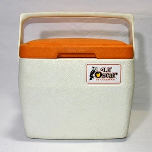 1983 Vintage Coleman Lil Oscar Cooler 5272 White And Orange USA Made 0325!!! - Picture 1 of 9