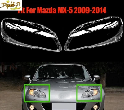 For Mazda MX-5 2009-2014 Headlight Headlamp Lens Cover Left Right Side Pair - image 1 of 4