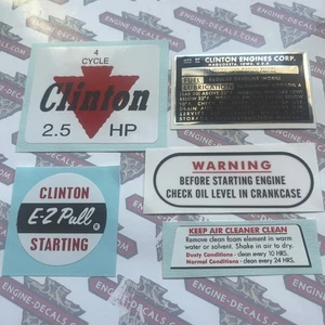 Clinton engine decal set 4-Cycle 2.5-hp E-Z Pull Warning Air Cleaner Set 5 - Picture 1 of 2