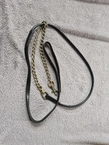Leather Long Lead Rein Black - Picture 1 of 2