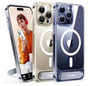Torras Clear Magnetic Case For The iPhone 16 Pro Max With Kickstand - Picture 1 of 7