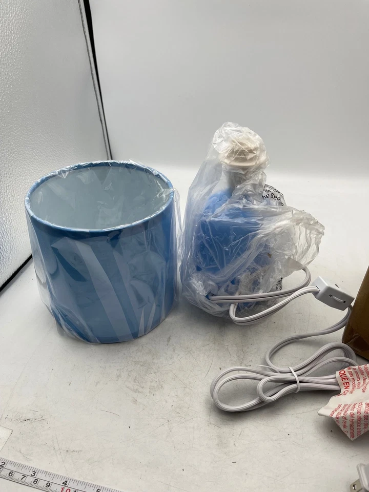 LT1134-SKY Petite Round Table Lamp Sky Blue With Matching Shade Corded Small - Image 1 of 4