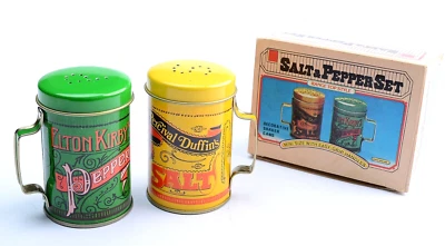 Set mini sale e pepe in metallo latta  Salt&Pepper  vintage - Immagine 1 di 4
