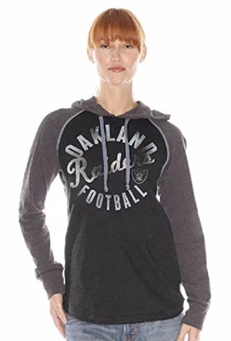 New G-III Sports Misses' NFL Play Clock Hoodie Oakland Raiders Style #RJ547 Cover
