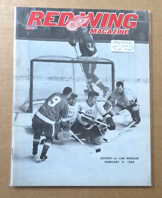 Vintage Det Red Wings vs LA Kings Program Feb 9, 1969  Gordie Howe cover Sawchuk - Image 1 of 4