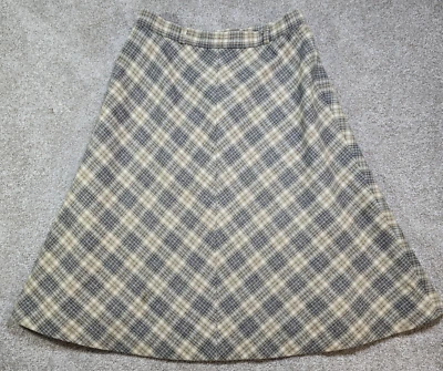 Evan-Picone Wool Blend Lined Skirt A-Line Plaid Below Knees Women's Size Medium - Image 1 of 4