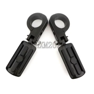 Black 1.5" 1-1/2" Highway Foot Pegs Clamps Universal For Harley-Davidson US - Imagem 1 de 3