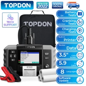 TOPDON Car Battery Tester & Printer 12V Cranking Charging Load Test Analyzer - Picture 1 of 12