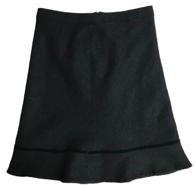 Falda GAP Talla 8 Mezcla de Lana Forrada Negra Terciopelo Acento Cremallera Trasera Nubby 30"W x 24"L Foto 1 de 4