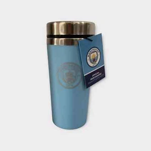 Manchester City Man Handless Aluminium Travel Mug Tea Coffee Christmas Gift Idea - Picture 1 of 6