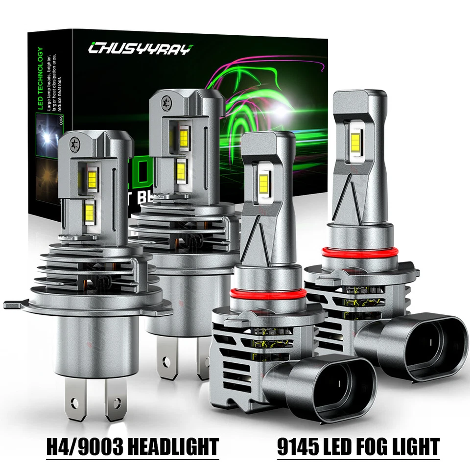 Kit de faros LED Hi-Lo + bombillas antiniebla H4+9145 Fit 2003-2004 Ford Focus Combo Foto 1 de 4