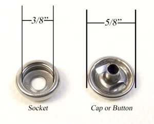 Snap Cap & Socket, Marine Grade Stainless Steel, Fasnap Brand - Bild 1 von 6