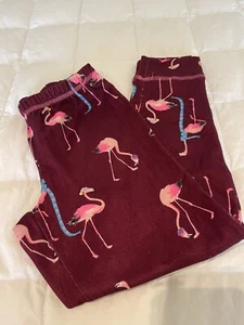 GIRLS PAJAMA Bottoms SIZE 8 Justice With Flamingo Print Pre Owned - Picture 1 of 3