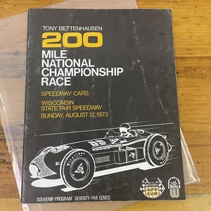 Vintage 1973 200 Mile National Wis. State Fair Speedway Auto Racing Program - Picture 1 of 4