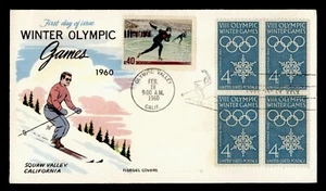 DR WHO 1960 FDC WINTER OLYMPICS FLUEGEL CACHET BLOCK MIXED FRANK RUSSIA m28590 - Picture 1 of 2