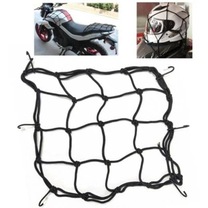 Cargo Net Motorcycle Helmet Luggage Tie Down Adjustable Black Bungee Cord Net US - Foto 1 di 11