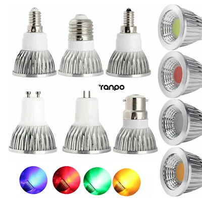 GU10 E27 MR16 Dimmable LED COB Spotlight 12W 9W 6W Bright White Lamp 220V 12V RK - Image 1 of 4