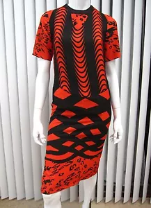 ASOS NWT SHORT SLEEVE DRESS SIZE 0 BLACK CORAL CREW NECKLINE PRINTED - Picture 1 of 10