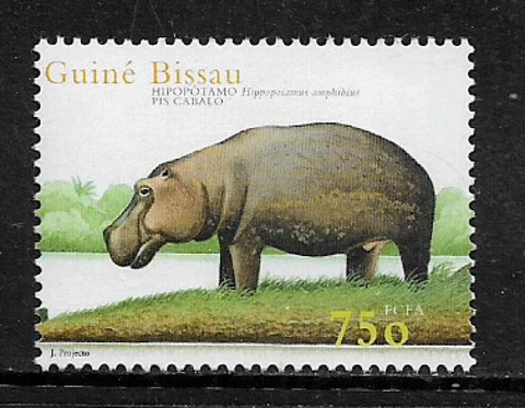 Guinea-Bissau MNH Stamp - Hippo Cover