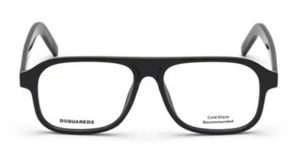 DSQUARED2 DQ 5323 001 Black Aviator Plastic Eyeglasses Frame 55-15-150 DQ5323 - Picture 1 of 3