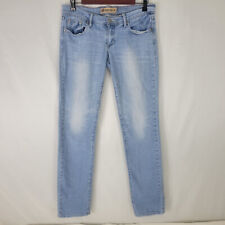 Just USA Jeans Juniors 9 Low Rise Straight Leg Distressed Light Wash Blue Denim